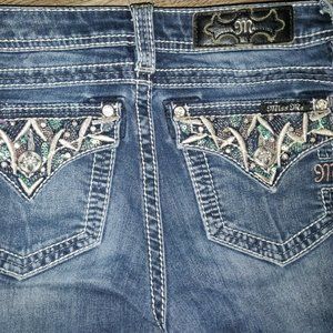 Bejeweled Miss Me Girls Blue Jeans Sz 14